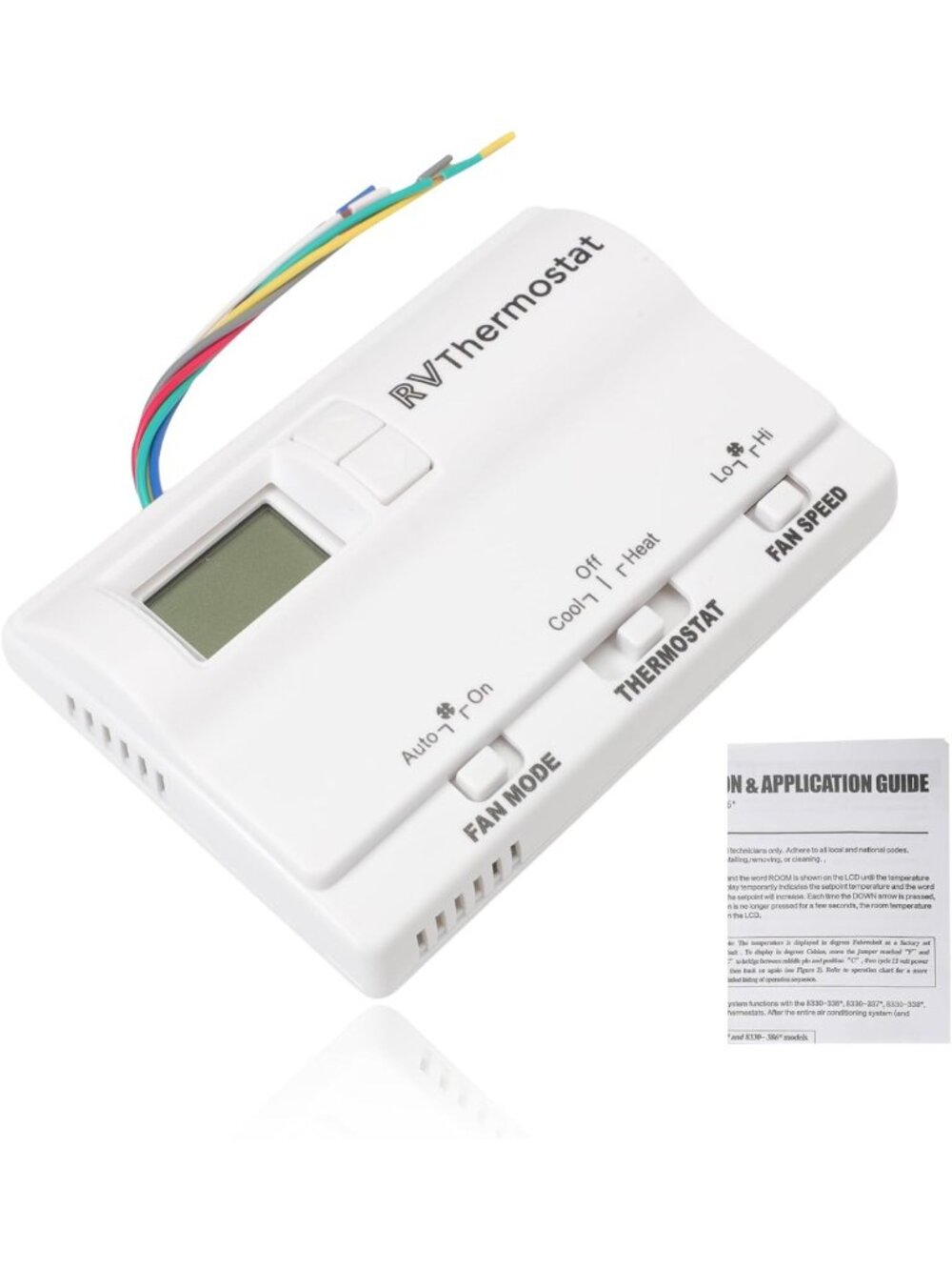 Digital RV Thermostat for Heat/Cool, Wall-Mounted, Temp Range -1°C to 37°C